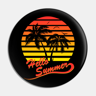 Hello Summer 80s Tropical Sunset Pin