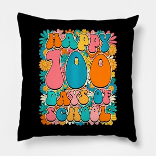 Groovy Happy 100 Days Of School 100 Days Smarter Kids Pillow