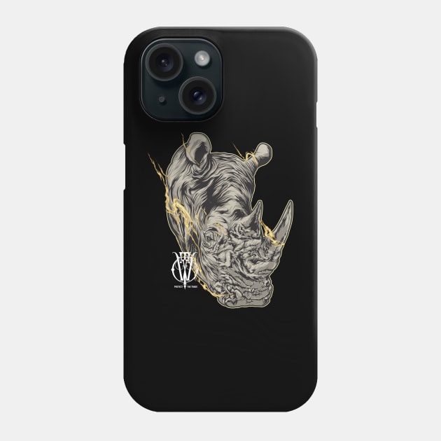 Rhino Phone Case by wisecolor