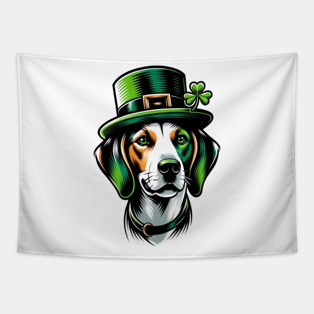 American Foxhound Portrait for Saint Patrick's Day Tapestry by ArtRUs