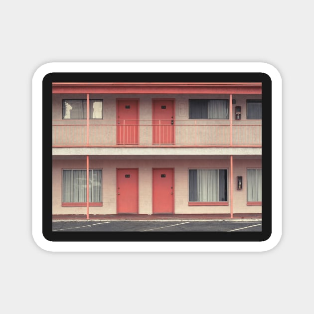 Living Coral Pastel Color Motel in Las Vegas, Nevada, USA Magnet by Reinvention