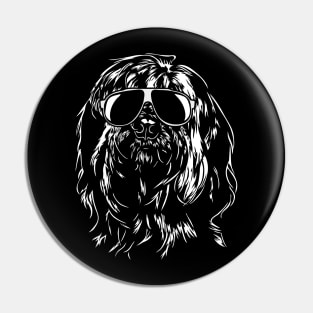 Funny Briard with sunglasses Pin