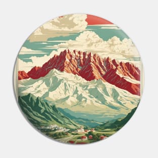 Mount Olympus Greece Tourism Vintage Poster Pin