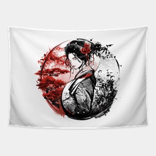 Yin e yang Geisha Tapestry