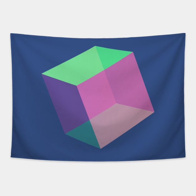 Transparent Color Cube Tapestry by AKdesign