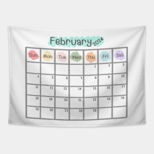 February 2024 Calendar Tapestry