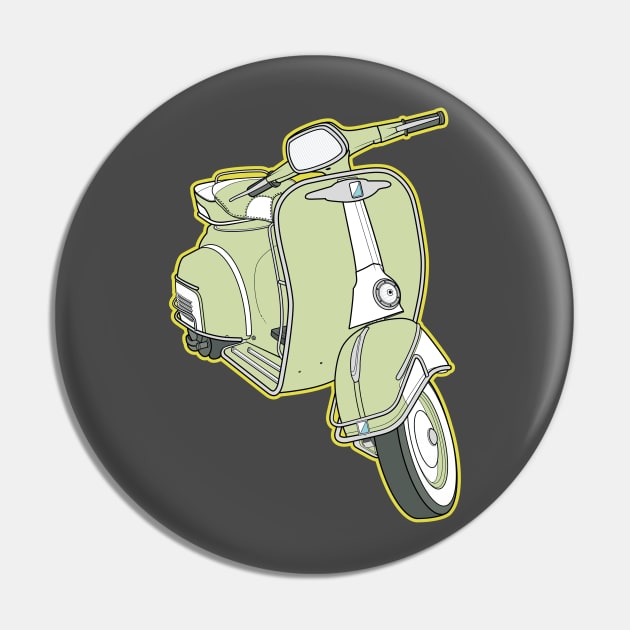 Vintage Vespa Scooter Pin by funkymonkeytees