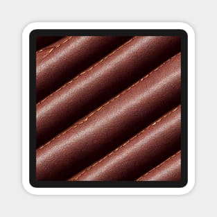 Brown Imitation leather with stitching, natural and ecological leather print #17 Magnet