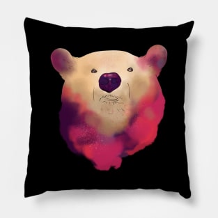 Cute Galactic Polar Bear Space Exploration Pillow