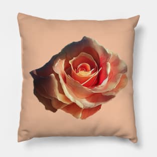 Coral Yellow Rose Pillow