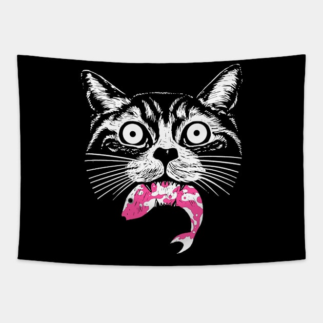 Hungry cat Tapestry by barmalisiRTB