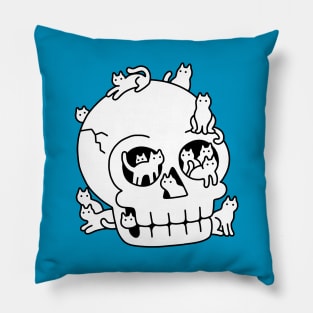 Skull is Full of Cats Doodle Pillow