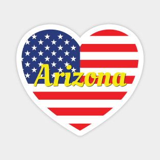 Arizona American Flag Heart Magnet