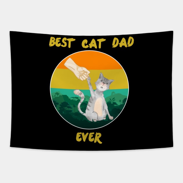 Best Cat Dad Ever Tapestry by DesignerMAN