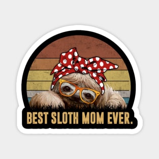 Best Sloth Mom Ever With Dot Turban Magnet