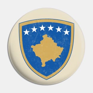 Kosovo // Vintage Faded Style Flag Design Pin