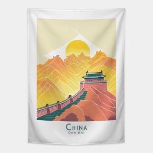 Dawn at the Great Wall - Majestic China Series Tapestry