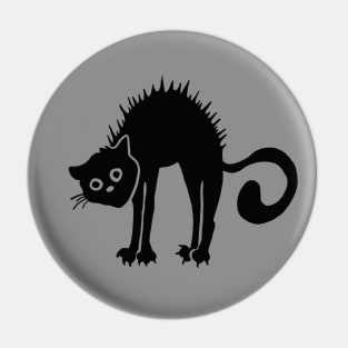 Angry Antisocial Black Cat Pin