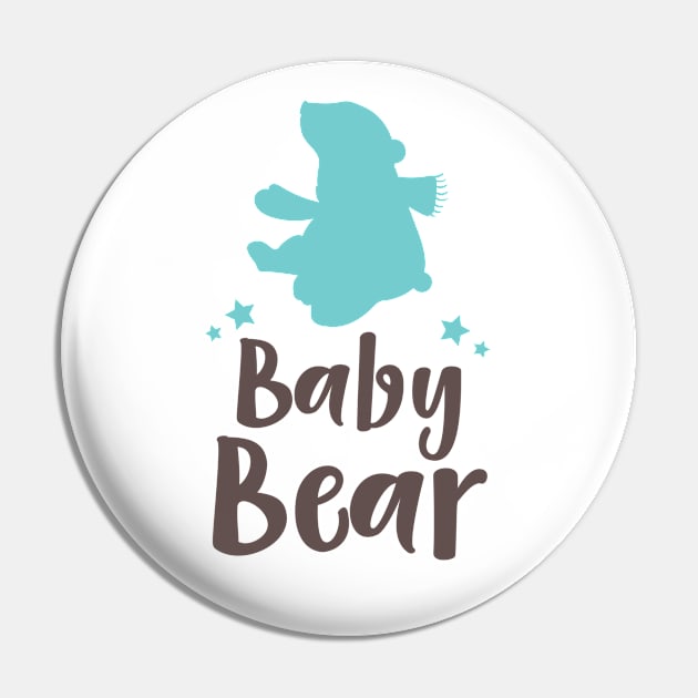 Baby Bear, Bear Cub, Cute Bear, Little Bear - Blue Pin by Jelena Dunčević