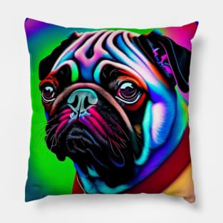 Pug in Living Color Pillow