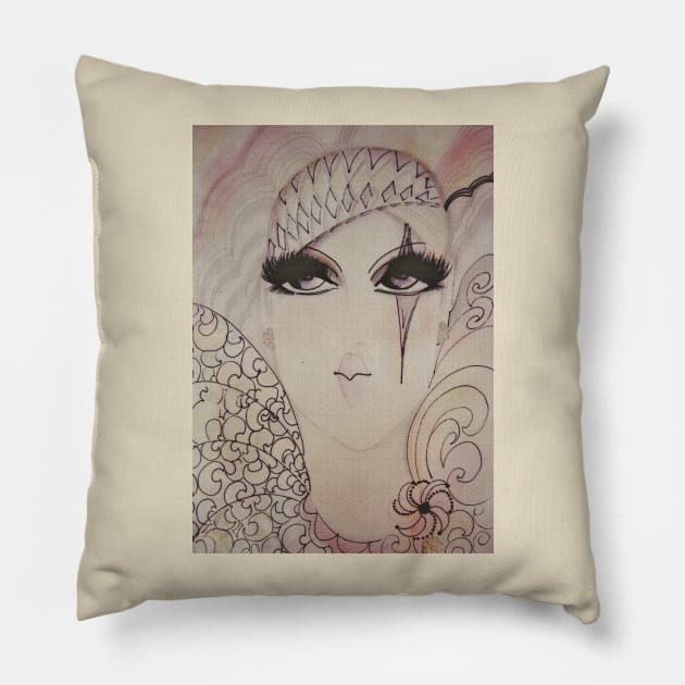 ART DESIGN PIERROT CLOWN DECO PRINT HARLEQUIN POSTER Pillow by jacquline8689