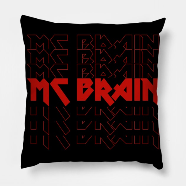 IRON TEXT || MCBRAIN DRUMMER Pillow by LAVA-ROMA-NOVA