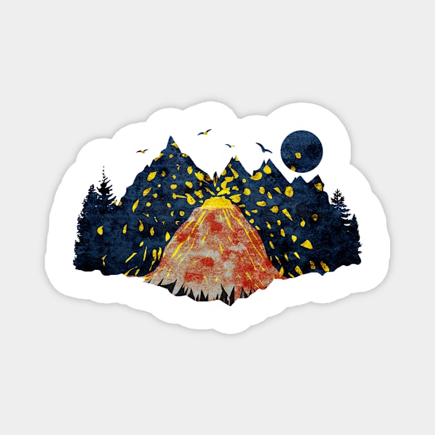 Volcano Eruption Magnet by cesartorresart