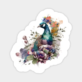 Peacock Floral Magnet