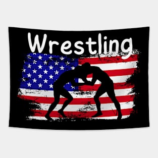 Wrestling USA Flag Tapestry