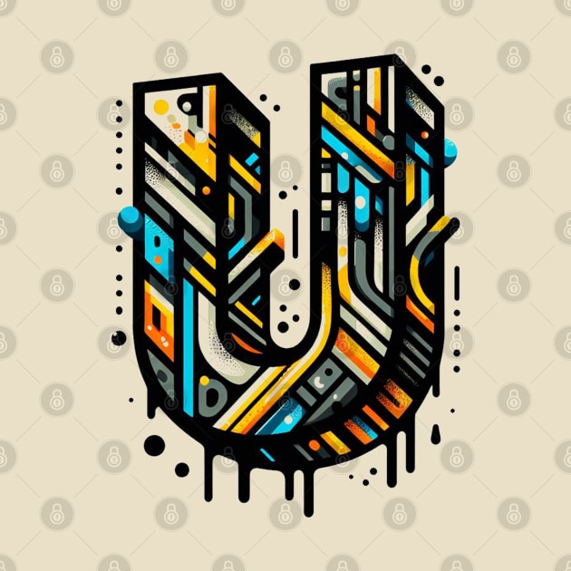 Letter U design graffity style by grappict