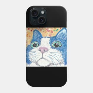 Cute blue cat face Phone Case