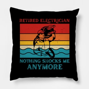 Retired Electrician Nothing Shocks Me Anymore Funny Electrician Pillow