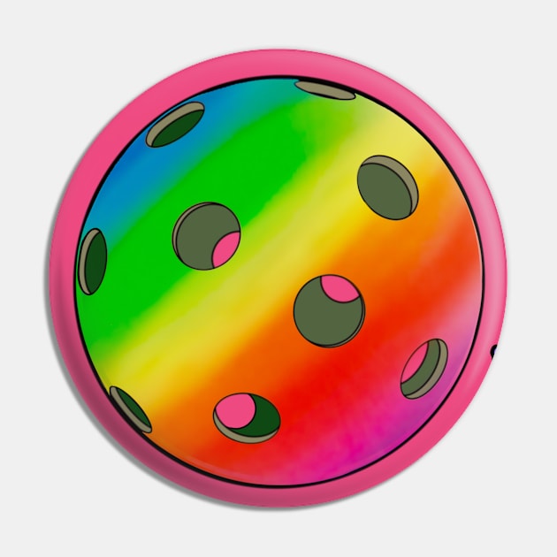 Palm Springs Rainbow Pickleball Pin by T Santora