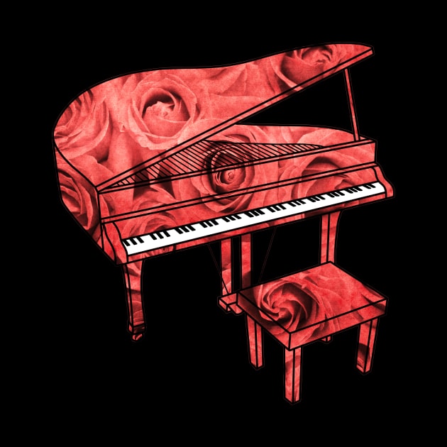 Rose Piano by Kelly Louise Art