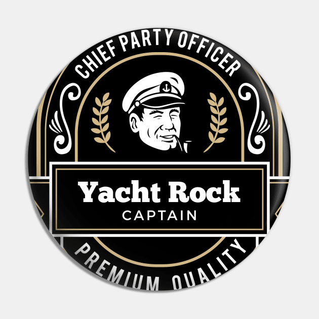 Yacht Rock Captain - Party Boat Drinking Illustration Pin by Vector Deluxe