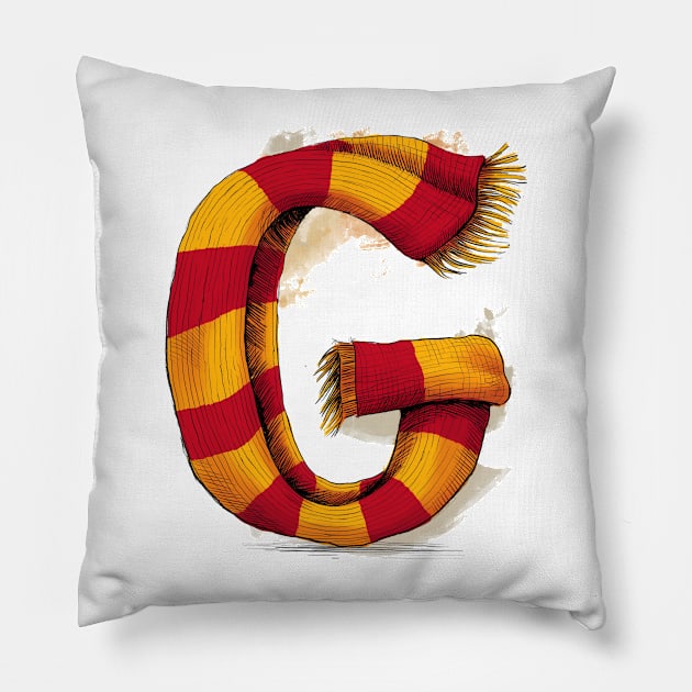 Striped Scarf shaped like the letter G - Fantasy Pillow by Fenay-Designs