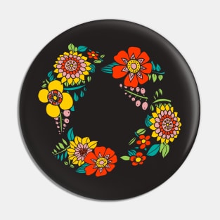 Retro bouquet Pin