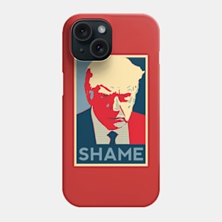 Trump mug shot Shame Obama HOPE poster style Phone Case