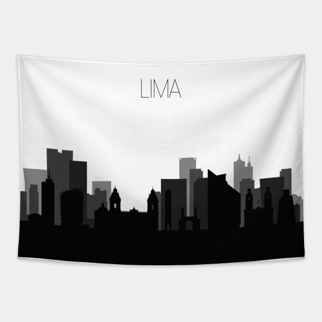 Lima Skyline Tapestry by inspirowl