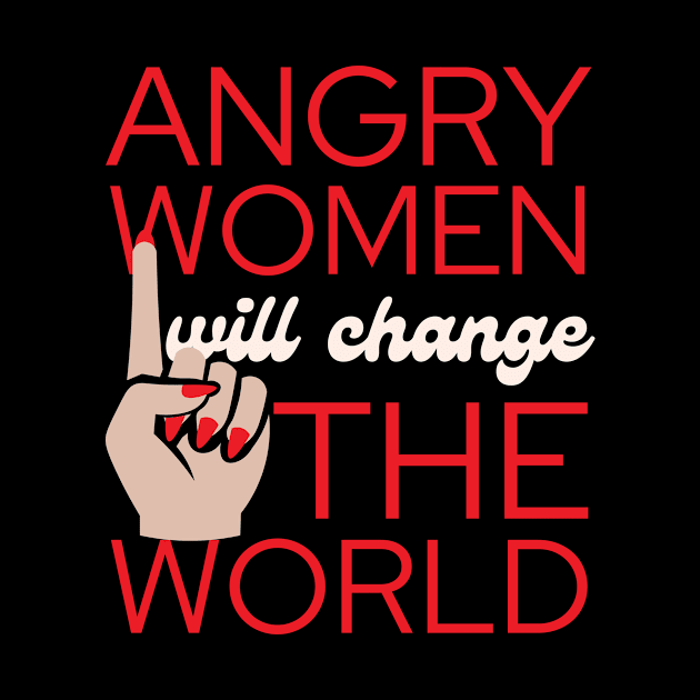 Angry Women Will Change The World Red Nail Polish Design by pingkangnade2@gmail.com