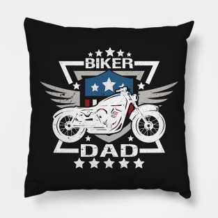 Biker Dad Wings Motorcycle Pillow