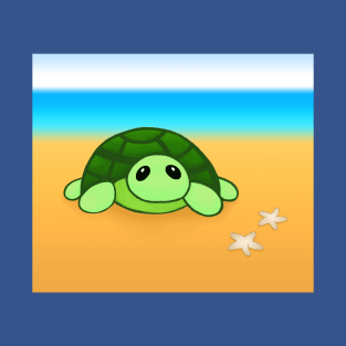 Little Turtle By The Beach T-Shirt