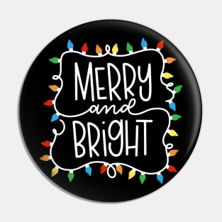 Merry And Bright Christmas Women Girls Kids Toddlers Cute Pin