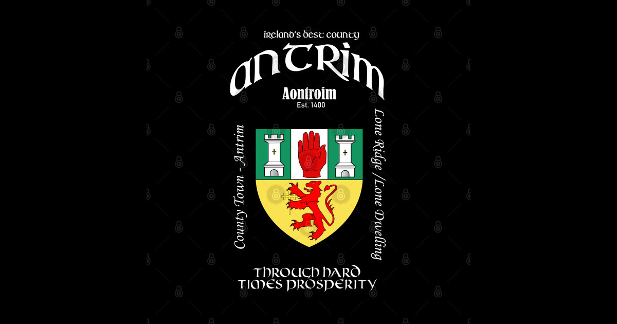 Antrim Ireland Irish Crest Coat of Arms Antrim Posters and Art