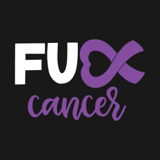 Fuck Pancreatic Cancer Purple Ribbon T-Shirt