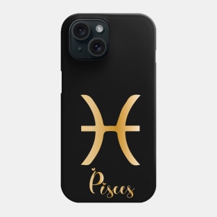 Pisces Zodiac Sign golden Phone Case