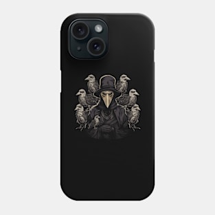 Gothic - plague doctor with ravens Phone Case