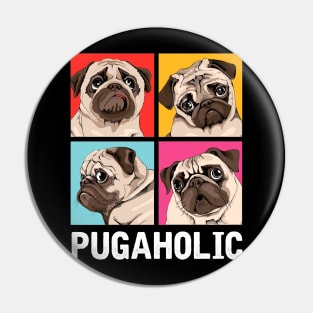 Pugaholic Pug Lovers Gift Pin