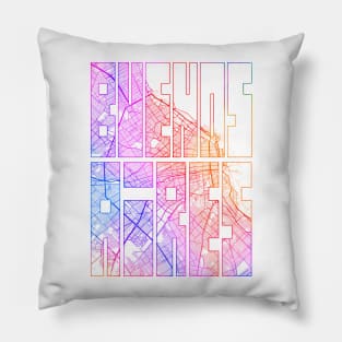 Buenos Aires, Argentina City Map Typography - Colorful Pillow