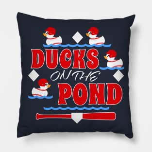 Cute Baseball Mom Ducks on the Pond Baseball Saying Funny Original Pillow